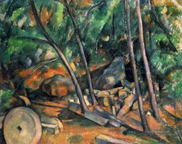  wald - Woods mit Millstone Paul Cezanne